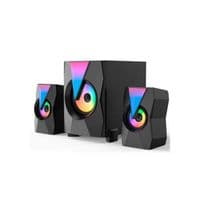 Колонки Kisonli TM-4000U, 8W+2x4W, USB / TF / BT / FM / AUX / LED light, с сабвуфером, DC: 5V, Black, BOX, Q8