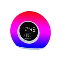 Колонка Kisonli Q6B Bluetooth 5.0, 1х5W, 3600mAh, USB / TF / FM / BT / LED / Clock / RGB Light, DC: 5V / 1A, BOX, Silver, Q30