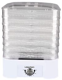 Сушка для фруктов и овощей Liberton LFD-5526P, White, 520W, механическое управление, объем 15л, 7+1 ярусов, высота 3см, диапазон температуры 35-70C