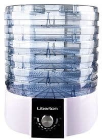 Сушка для овощей и фруктов Liberton LFD-5523P, White, 520W, механічне керування, об'єм 21л, 7+2 ярусів, діапазон температури 35-70C, регулювання висоти