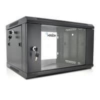 Шафа Merlion 6U, 600*450*367 (Ш*Г*В) мм загартоване скло, чорна, сталь 1,2мм із замком (у розібраному вигляді!!!)