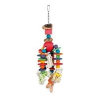 Іграшка для птахів Trixie дерев'яна на ланцюжку з дзвіночком 35 см (4011905589862)