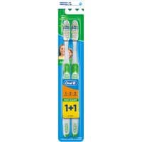 Зубная щетка Oral-B 1+1 Maxi Clean 1-2-3 3-эффекты средней жесткости 2 шт. (3014260110628/3014260110659)