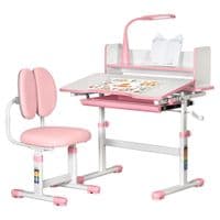 Парта со стулом ErgoKids Pink (+полка+лампа) (BD-24 PN)