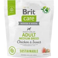 Сухой корм для собак Brit Care Dog Sustainable Adult Medium Breed с курицей и насекомыми 1 кг (8595602558704)