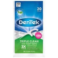 Флос-зубочистки DenTek Тройная очистка 20 шт. (047701110805)