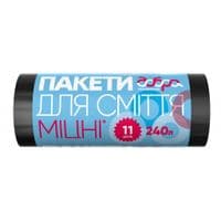 Пакеты для мусора Добрая Хозяйка супер крепкие черные 240 л 11 шт. (4820086521826)