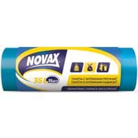 Мусорные пакеты Novax с затяжками Синие 35 л 15 шт. (4823058320403)