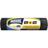Мусорные пакеты Novax с затяжками Черные 35 л 15 шт. (4823058303963)