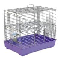Клітка для гризунів Природа Міки 37x32x26 см з драбинкою хром/фіолетова (4823082415151)