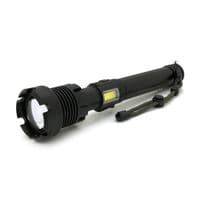 Ліхтар ручний Voltronic XHP90.2, 1LED XHP110, 72W, бічний світлодіод, 7 режими, ZOOM, 2х18650/без Акб, Black, IP40, кабель USB-micro, 260х60х35мм,