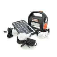 Переносний ліхтар RT909BT + Solar, 1 +1 режим, Радіо + Bluetooth колонка, вбудований акум, 3 лампочки 3W, USB вихід, Black / Orange