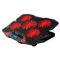 Подставка под ноутбук IceCoorel K5, 10-15&amp;quot;, 1*125mm 1400&amp;plusmn;10% RPM + 4*70mm 2500&amp;plusmn;10 %RPM, корпус пластик+алюминий, 2xUSB2.0, 365x297x30mm, Red, Box, Q56