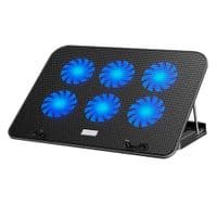 Подставка под ноутбук IceCoorel A9, 10-15.6&amp;quot;, 6*60mm 2500&amp;plusmn;10% RPM, корпус пластик+алюминий, 2xUSB 2.0, 353x255x32mm, Black, Box, Q50
