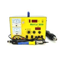 Паяльная станция BAKKU BK-909 цифровая индикация, паяльник + фен, с встроен. БП 0-15В 1А (320*298*238) 4,8 кг