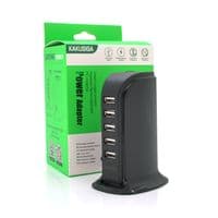 СЗУ AC100-240V iKAKU KSC-741 Jufeng Series Desktop, 5xUSB, Output: DC5V / 2.4A (12W), Black, Box