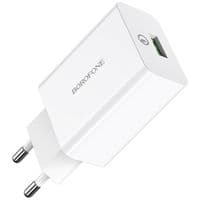 СЗУ BOROFONE BA21A 110-240V, 18W,1xUSB , 5V / 3A, White , Blister-box