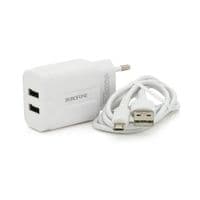 Набор BOROFONE BA37A СЗУ 2xUSB+ кабель Micro, 2.4A, 1м, White, Box