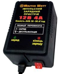 Импульсное ЗУ для аккумулятора MW-IZU12-4A 12V (30-90Ah) (MF,WET,AGM,NICD,NIMH), 160-245V, Ток заряда 4.5A15.5V, крокодилы в комплекте
