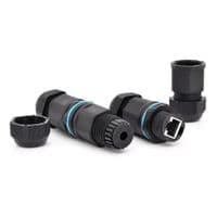 Соединитель RJ45 8P8C IP68 мама / мама RJ45 для соединения кабеля,черный, водонепроницаемый, Q100