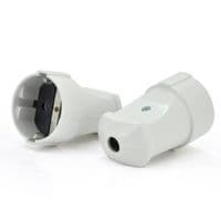 Штепсельне гніздо із заземленням, 16A 250V A102, White, Q15