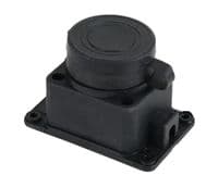 Колодка PiPo PP/SP-1/44/16B, 16А, 220-240В, IP44, із заглушкою, із заземленням 1 гніздо, каучук, чорний