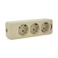 Колодка PiPo PP/SP-4723/3, 16А, 220-240В, із заземленням 3 гнізда, Q20