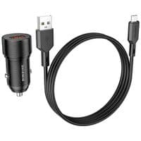 Набор BOROFONE BZ19A АЗУ 2xUSB+ кабель Micro, 2.4A, 1м, Black, Box