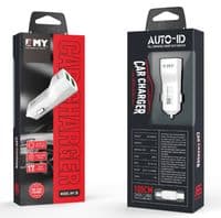 Набор 2 в 1 АЗУ With Micro-Usb Cable DC12-24V MY-30, 2 x USB, 5V / 12W, Output: 5V / 2.4A, White, Blister- box