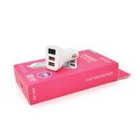 АЗУ 12-24V iKAKU KSC-527 KAIFENG, 2xUSB, Output: USB1 / 2: DC5V / 2.8A, White, Blister-box