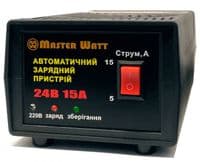 Автоматическое ЗУ для аккумулятора MW-AZU24-15A 24V (25-260Ah) (MF, WET,AGM), 160-245V,Ток заряда 5А / 15А, крокодилы в комплекте