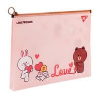 Папка на молнии Yes А4 Line Friends. Brown (492090)