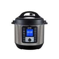 Мультиварка-скороварка First FA-5130-2-SI, Black/Silver, 6л, 1000W, кнопочное управление, дисплей, 8 программ, тефлоновое антипригарное покрытие, таймер отсрочки, автоподогрев