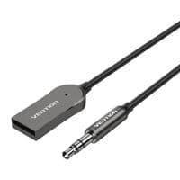 Адаптер Vention USB Car Bluetooth5.0 Audio Receiver With Spired Cable 1.5M Grey Zinc Alloy Type (NAGHG)
