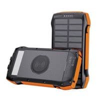 Портативное зарядное устройство, 20000 mAh, PD20W+QC18W, солнечная панель, QI, LED лампа