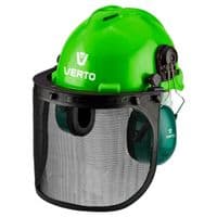Каска защитна VERTO, 3в1, з щитком для лица с наушниками