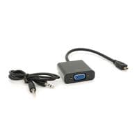 Конвертер micro HDMI (тато) на VGA(мама) 30cm, Black, 4K/2K, Пакет + Audio