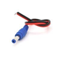 Разъем питания DC-M (D 5,5x2,1мм) кабель длиной 25см black -red, Yellow plug OEM Q100