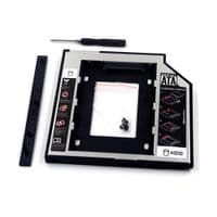 Адаптер подключения HDD 2.5`` 9.5 mm в отсек привода ноутбука SATA / mSATA (HDC-25), корпус aluminum+plastic, Blister,Q100