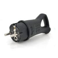 Вилка каучукова із заземленням, 16A 250V, IP44 0003, Black Q15