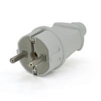 Вилка із заземленням, 16A 250V, A101, White, Q24