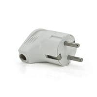 Вилка із заземленням кутова, 16A 250V, A105, White, Q24
