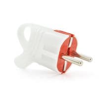 Вилка із заземленням кутова, 16A 250V, A112, White, Q20