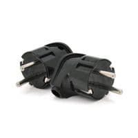 Вилка із заземленням кутова, 16A 250V, A713, Black, Q24