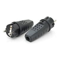 Вилка каучукова із заземленням, 16A 250V 602227, Black
