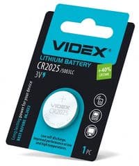Батарейка CR2025, литиевая, Videx, 1 шт, 3V, Blister