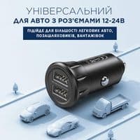 Автомобільний зарядний пристрій Remax Vanguard Series, Black, 2xUSB, 5V/2.4A (RCC236)