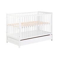 Ліжечко Klups Timi з шухлядою та поручнями безпеки 120 х 60 см Біле (TIMI3)