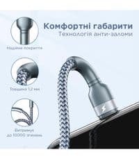 Кабель USB <-> USB Type-C, Remax Jany aluminum, Black, 1 м, 2.1A (RC-124a)