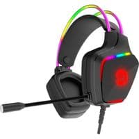 CANYON Darkless GH-9A, ігрова гарнітура RGB з мікрофоном, частотна характеристика мікрофона: 20 Гц ~ 20 кГц, ABS+ PU шкіра, штекер USB*1*3,5 мм, кабель ПВХ 2,0 М, вага: 280 г, чорний